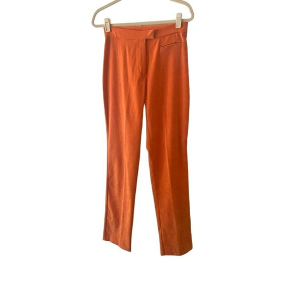 Walter Orange Flat Front Straight Leg Trousers Pants Size 8 Made in USA - Picture 1 of 7